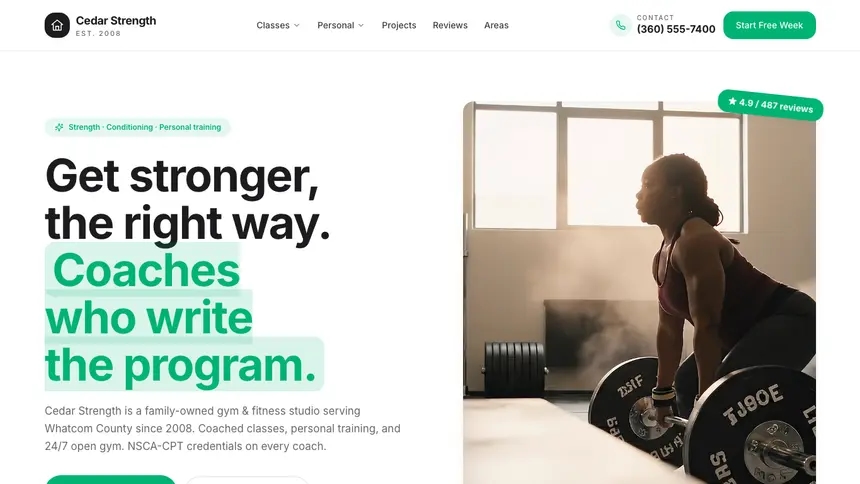 Gym & Fitness Open Canvas demo website thumbnail