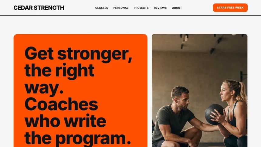 Gym & Fitness Bold Motion demo website thumbnail