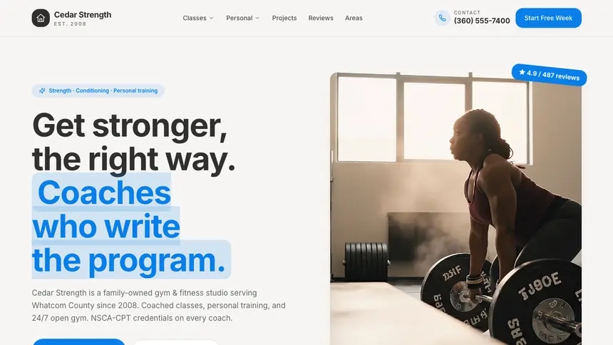 Gym & Fitness Clean Editorial demo website thumbnail