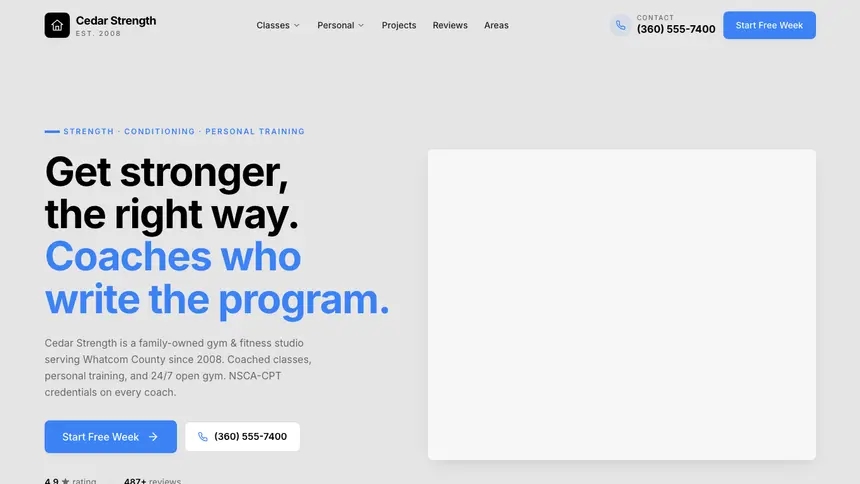 Gym & Fitness Friendly Minimal demo website thumbnail
