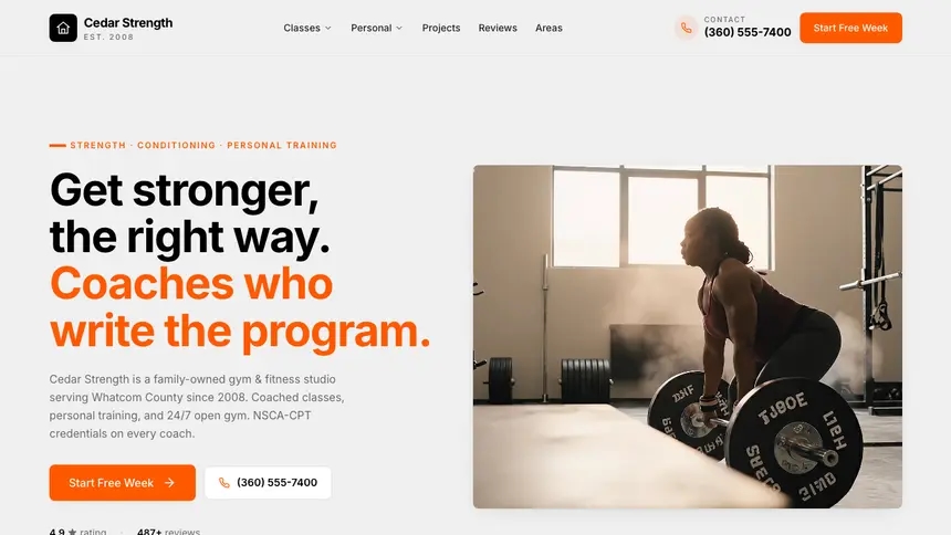 Gym & Fitness Minimal Mail demo website thumbnail