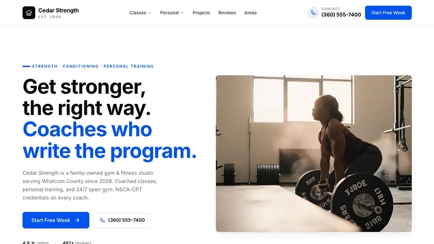 Gym & Fitness Editorial Content demo website thumbnail