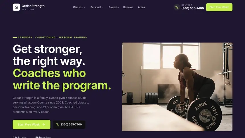 Gym & Fitness Focused Monitor demo website thumbnail