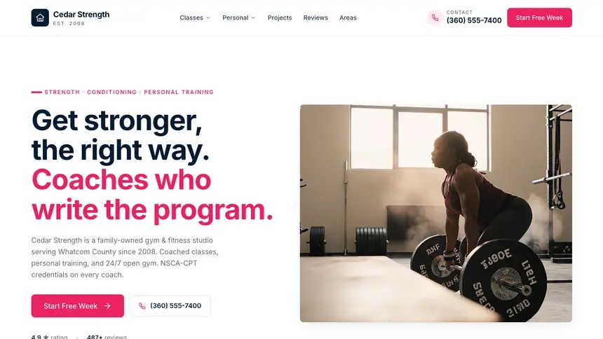 Gym & Fitness Polished Gradient demo website thumbnail