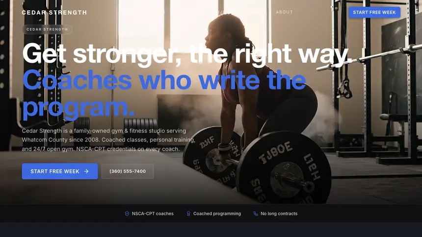 Gym & Fitness Futuristic Minimal demo website thumbnail