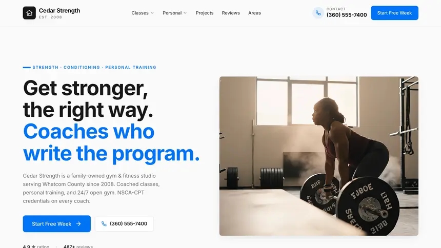 Gym & Fitness Monochrome Modern demo website thumbnail