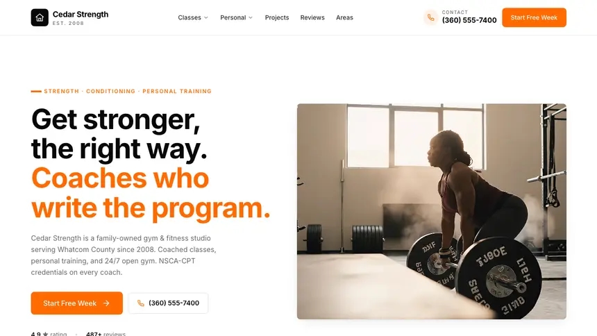 Gym & Fitness Designer Flexible demo website thumbnail