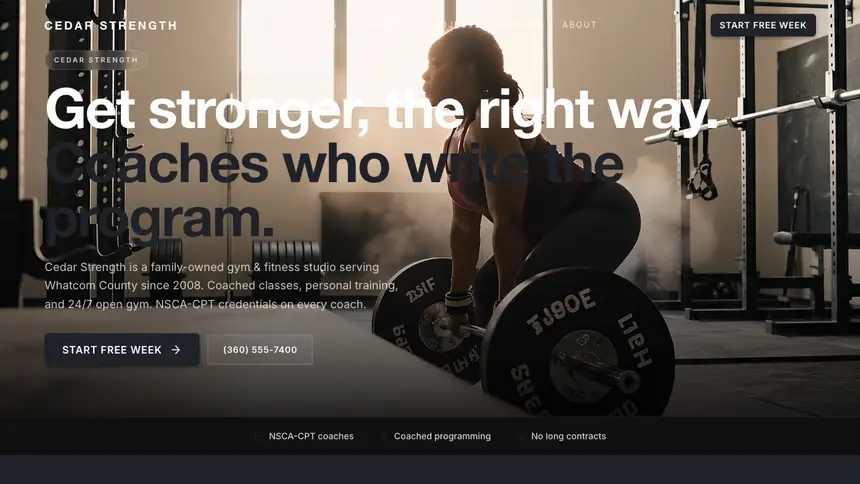 Gym & Fitness Stark Minimal demo website thumbnail
