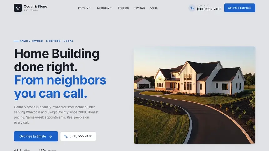 Home Building Structured Grid demo website thumbnail