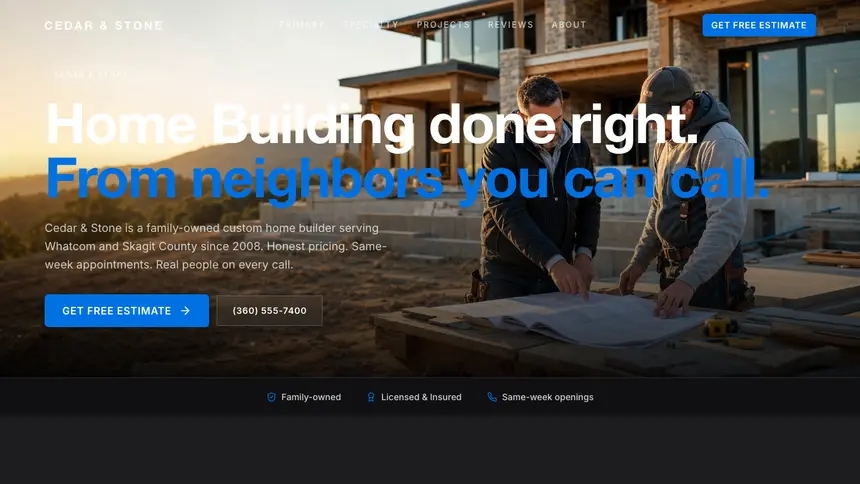 Home Building Minimal Premium demo website thumbnail