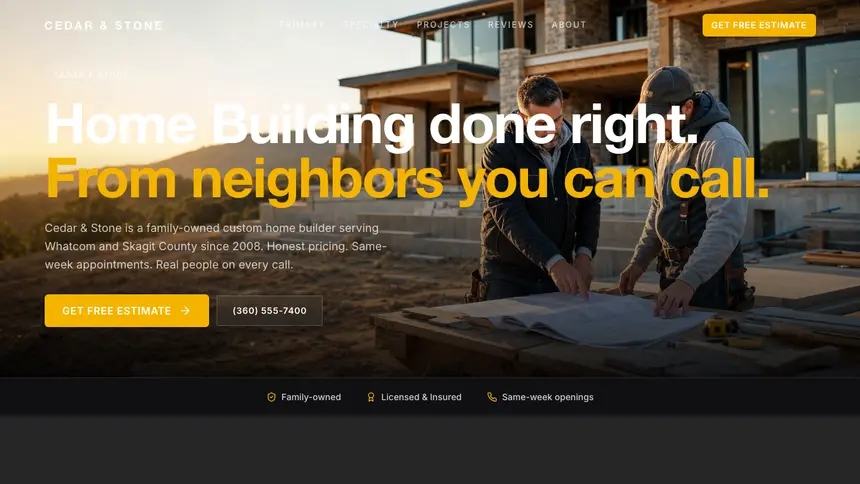 Home Building Performance Accent demo website thumbnail