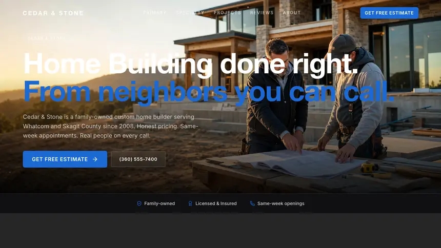 Home Building Precision Classic demo website thumbnail