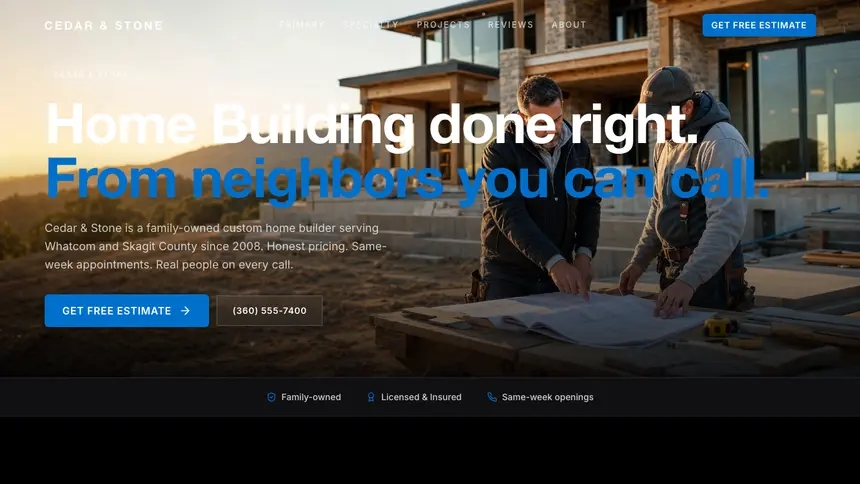 Home Building Luxury Statement demo website thumbnail