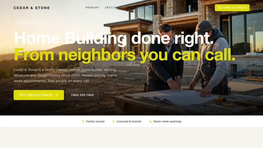 Home Building Soft Editorial demo website thumbnail