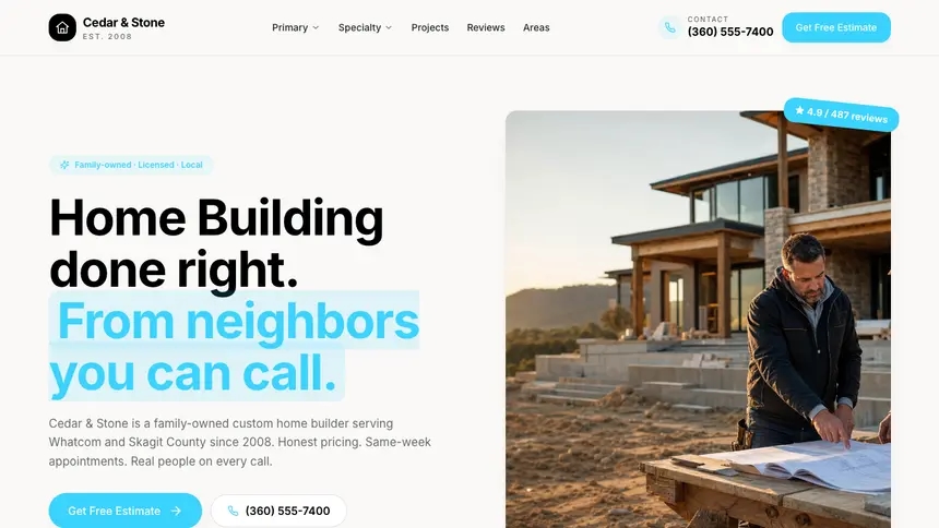 Home Building Crafted Neutral demo website thumbnail
