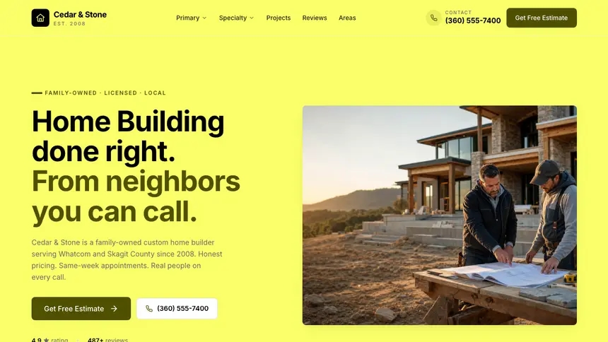 Home Building Data Clarity demo website thumbnail