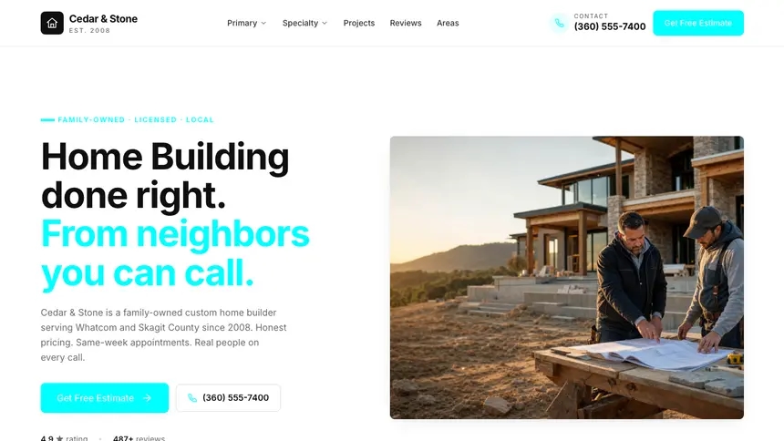 Home Building Modular Clean demo website thumbnail