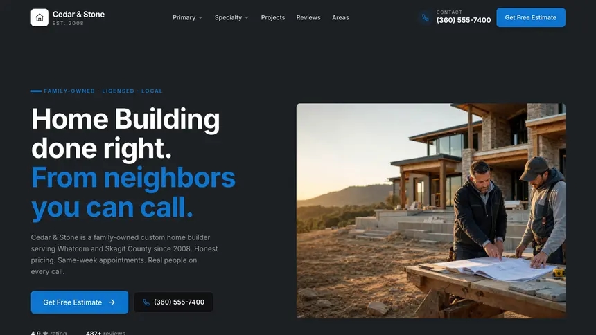 Home Building Friendly App demo website thumbnail