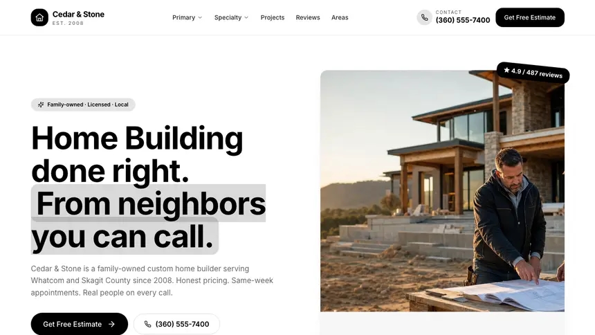 Home Building Playful Creative demo website thumbnail