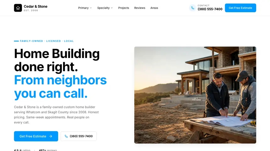 Home Building Motion Forward demo website thumbnail