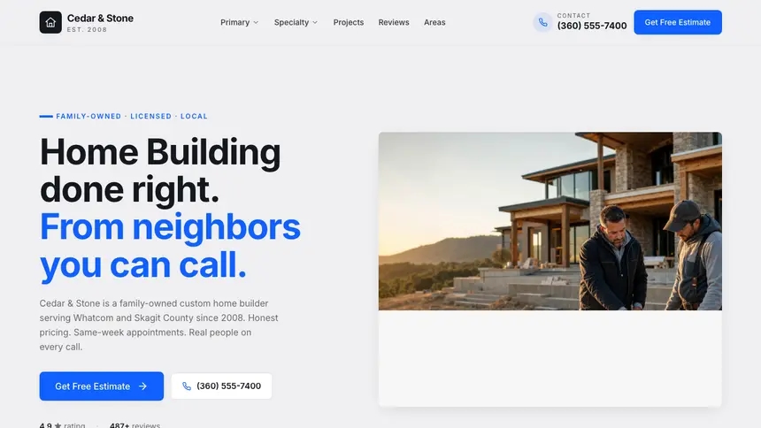 Home Building Technical Trust demo website thumbnail