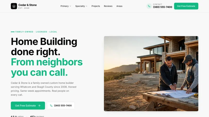 Home Building Sleek Minimal demo website thumbnail
