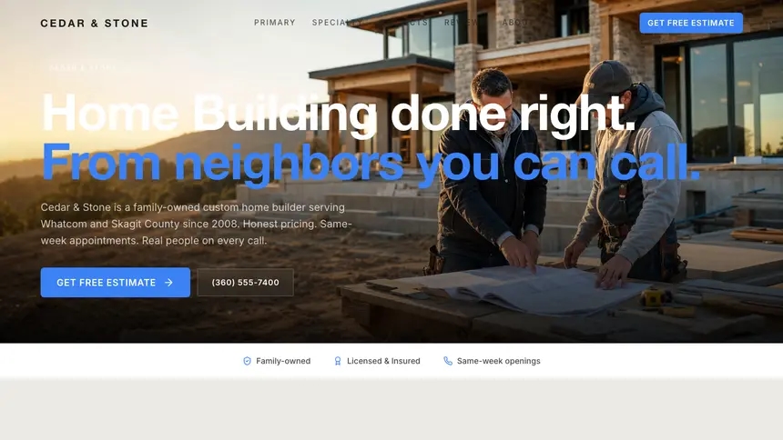 Home Building Soft Inviting demo website thumbnail