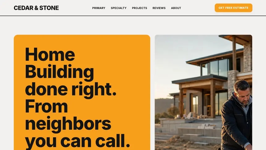Home Building Confident Brand demo website thumbnail