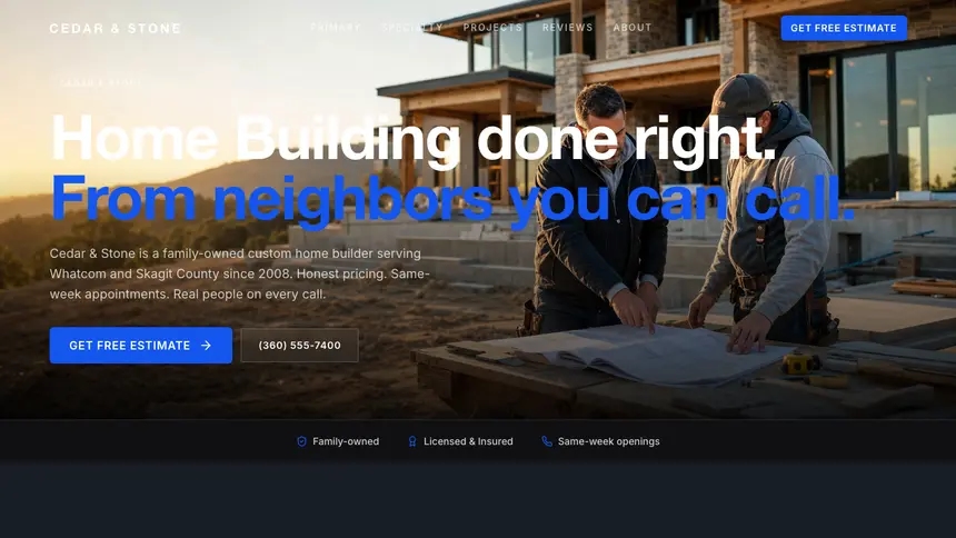 Home Building Compact Modern demo website thumbnail