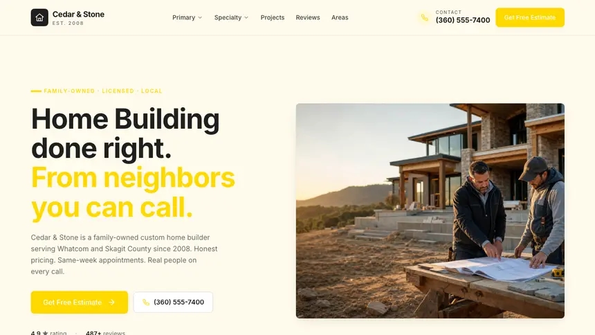 Home Building Refined Tech demo website thumbnail