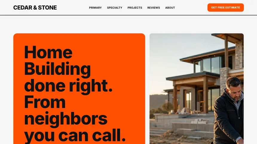Home Building Bold Motion demo website thumbnail