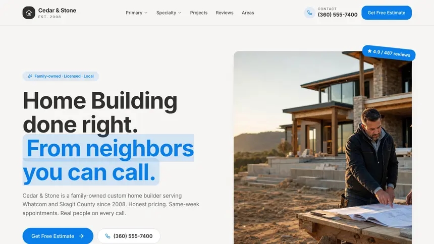 Home Building Clean Editorial demo website thumbnail