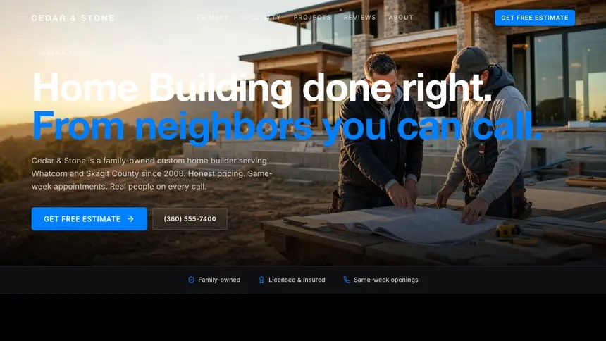 Home Building Sharp Tech demo website thumbnail