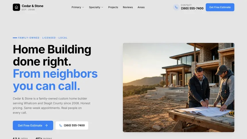 Home Building Friendly Minimal demo website thumbnail