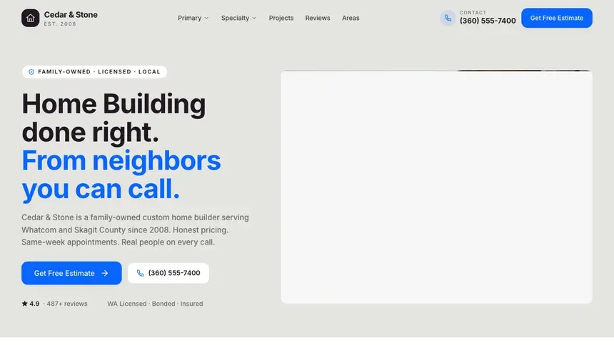 Home Building Visual Discovery demo website thumbnail
