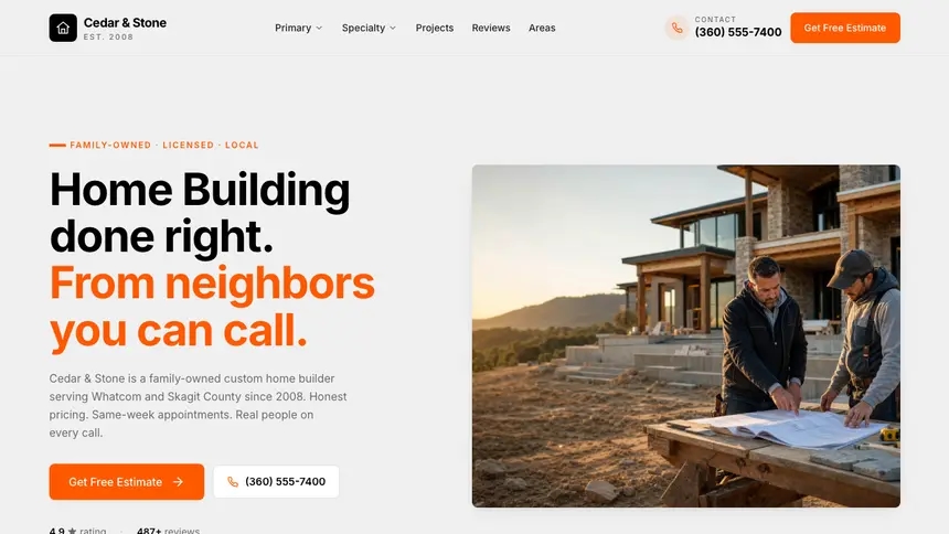Home Building Minimal Mail demo website thumbnail
