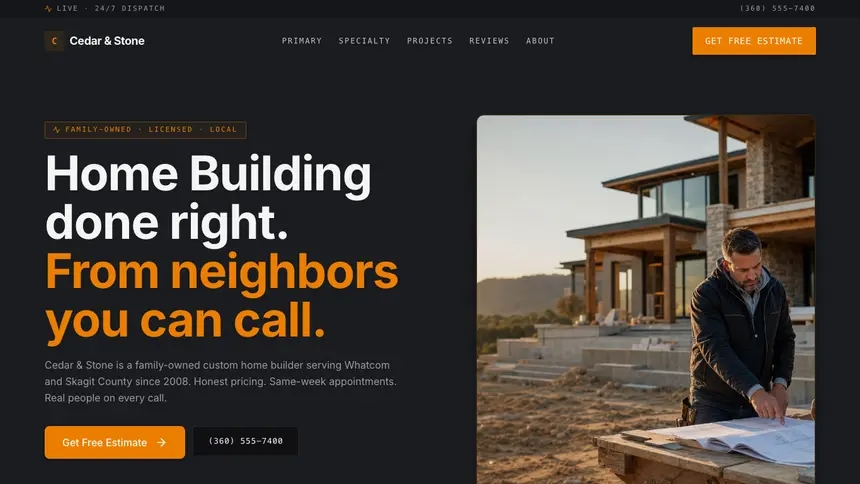 Home Building Modern Finance demo website thumbnail