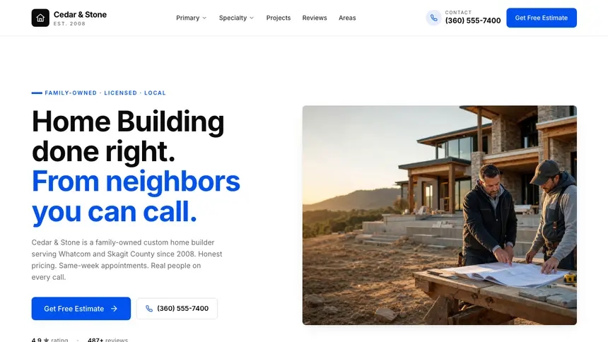 Home Building Editorial Content demo website thumbnail