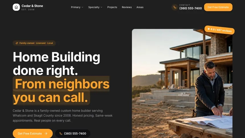 Home Building Vibrant Media demo website thumbnail
