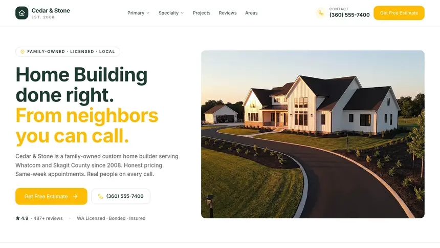 Home Building Warm Retail demo website thumbnail