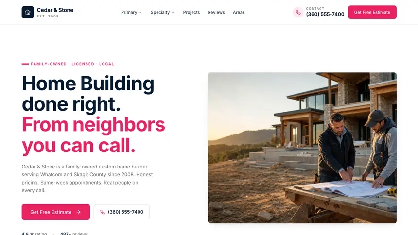 Home Building Polished Gradient demo website thumbnail