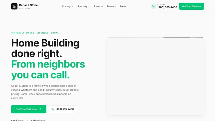 Home Building Modern Green demo website thumbnail
