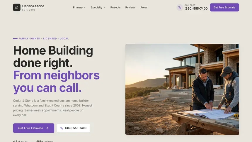 Home Building Sleek Premium demo website thumbnail