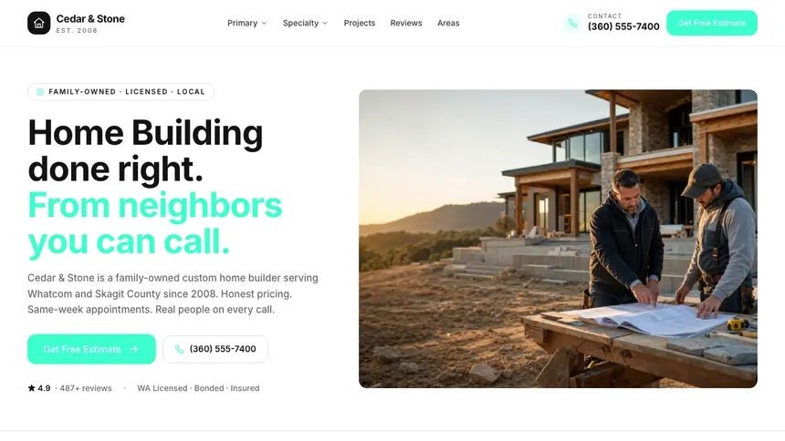 Home Building Editorial Media demo website thumbnail