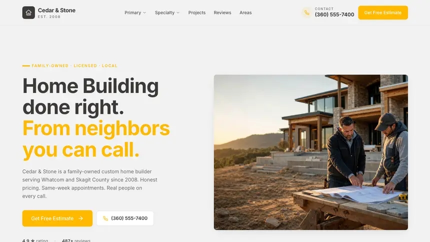 Home Building Energetic Tech demo website thumbnail
