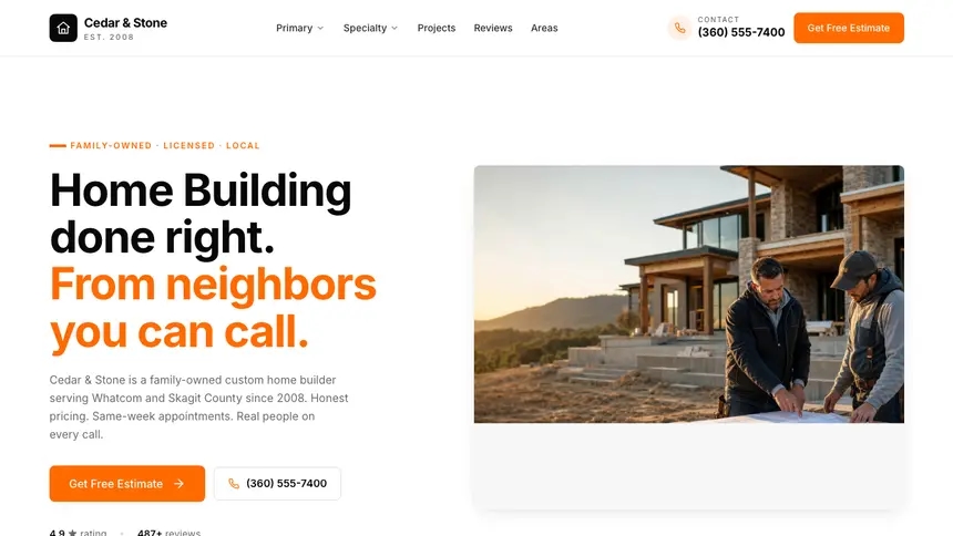 Home Building Designer Flexible demo website thumbnail