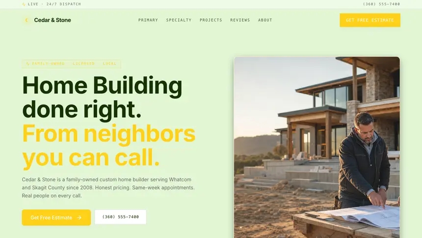 Home Building Bright Finance demo website thumbnail
