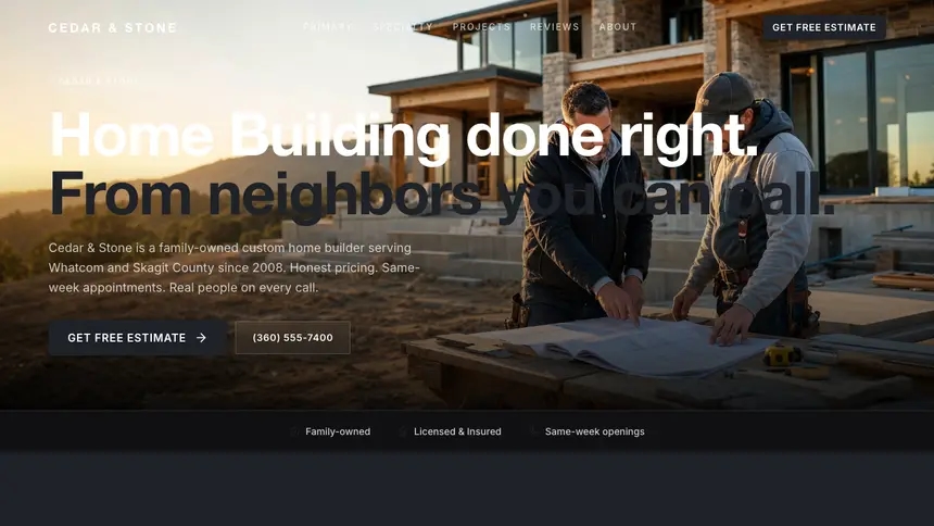 Home Building Stark Minimal demo website thumbnail