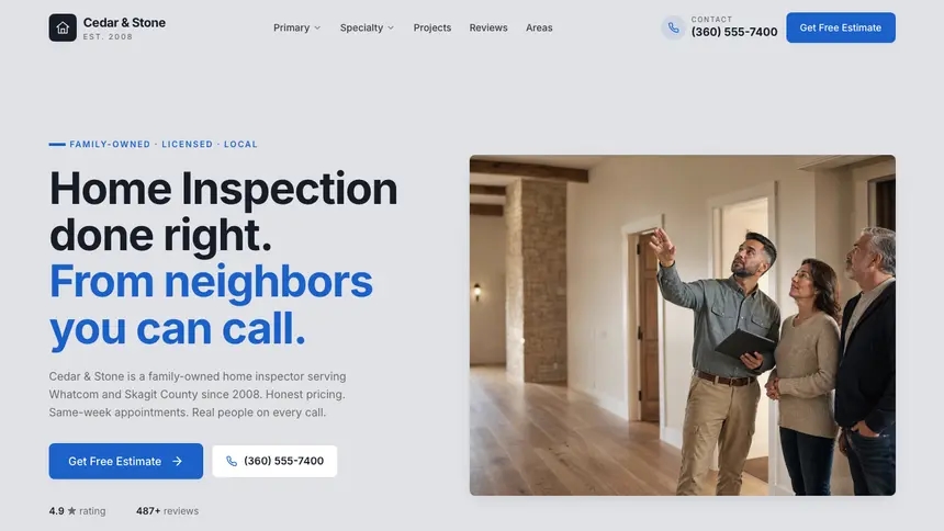 Home Inspection Structured Grid demo website thumbnail