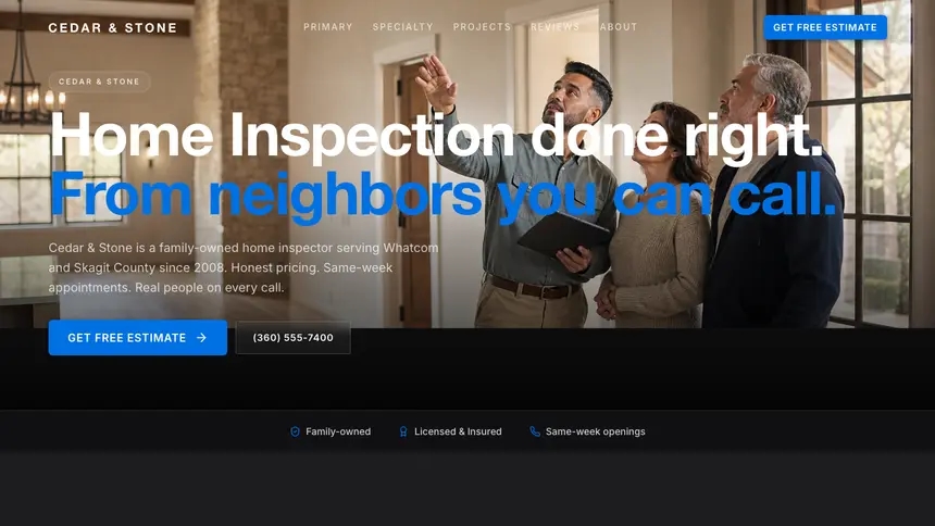 Home Inspection Minimal Premium demo website thumbnail